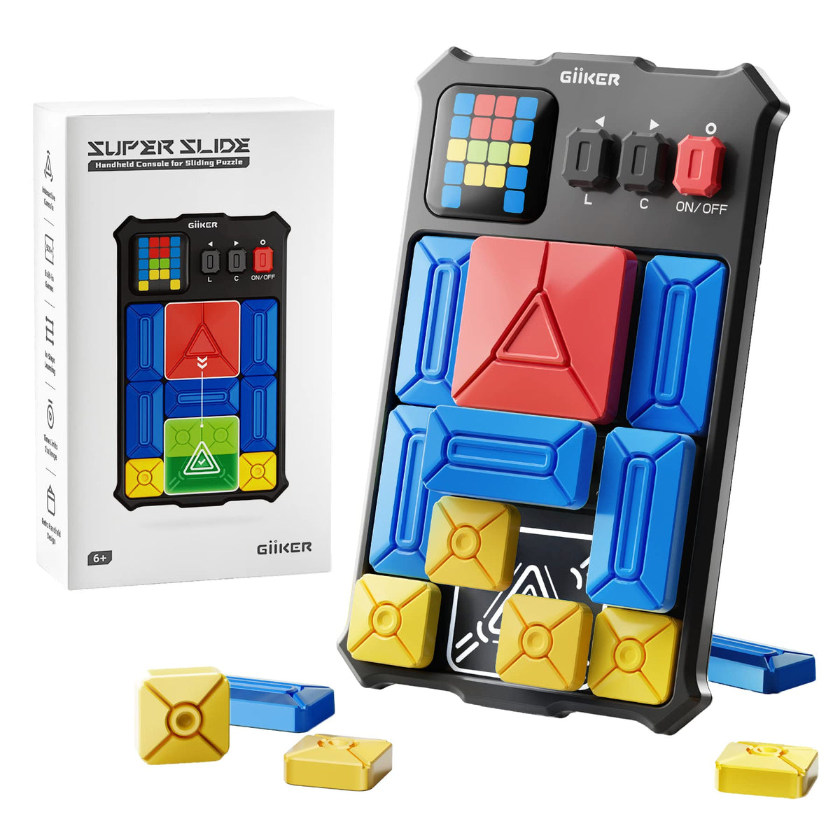 Brain Slide sliding puzzle game with box and puzzle pieces
